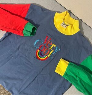 Very Cool Embroidered Rainbow Long Sleeve Sweatshirt - Size 3XL
